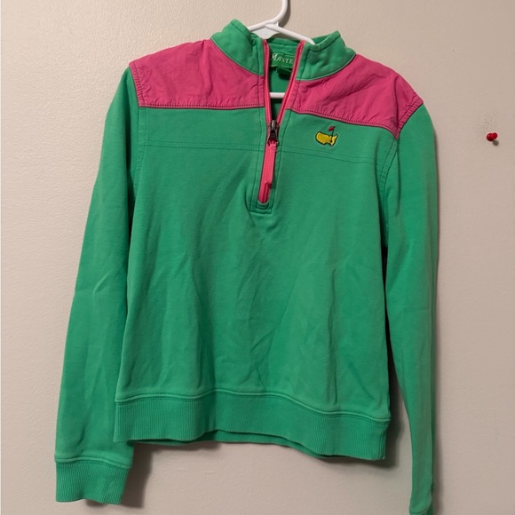 Masters Other - Masters Green and Pink Quarter-Zip Pullover